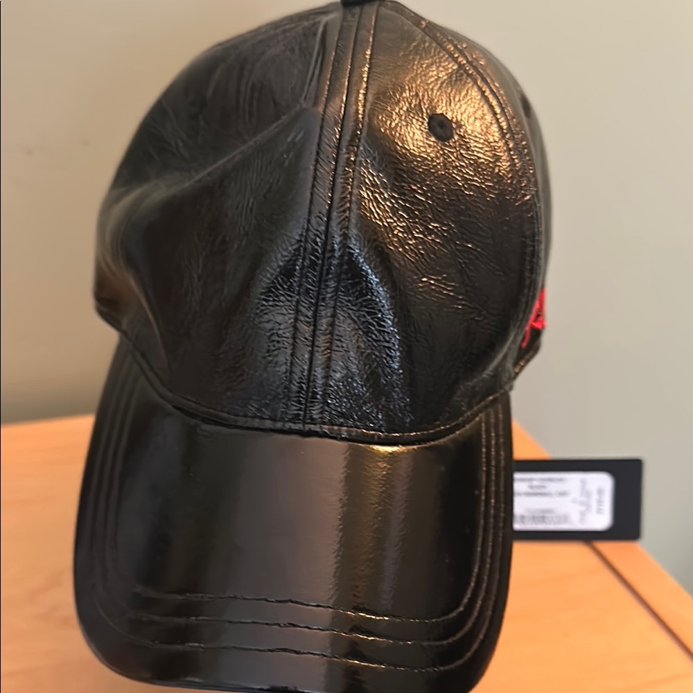 Rag & Bone Black patent Leather baseball Cap